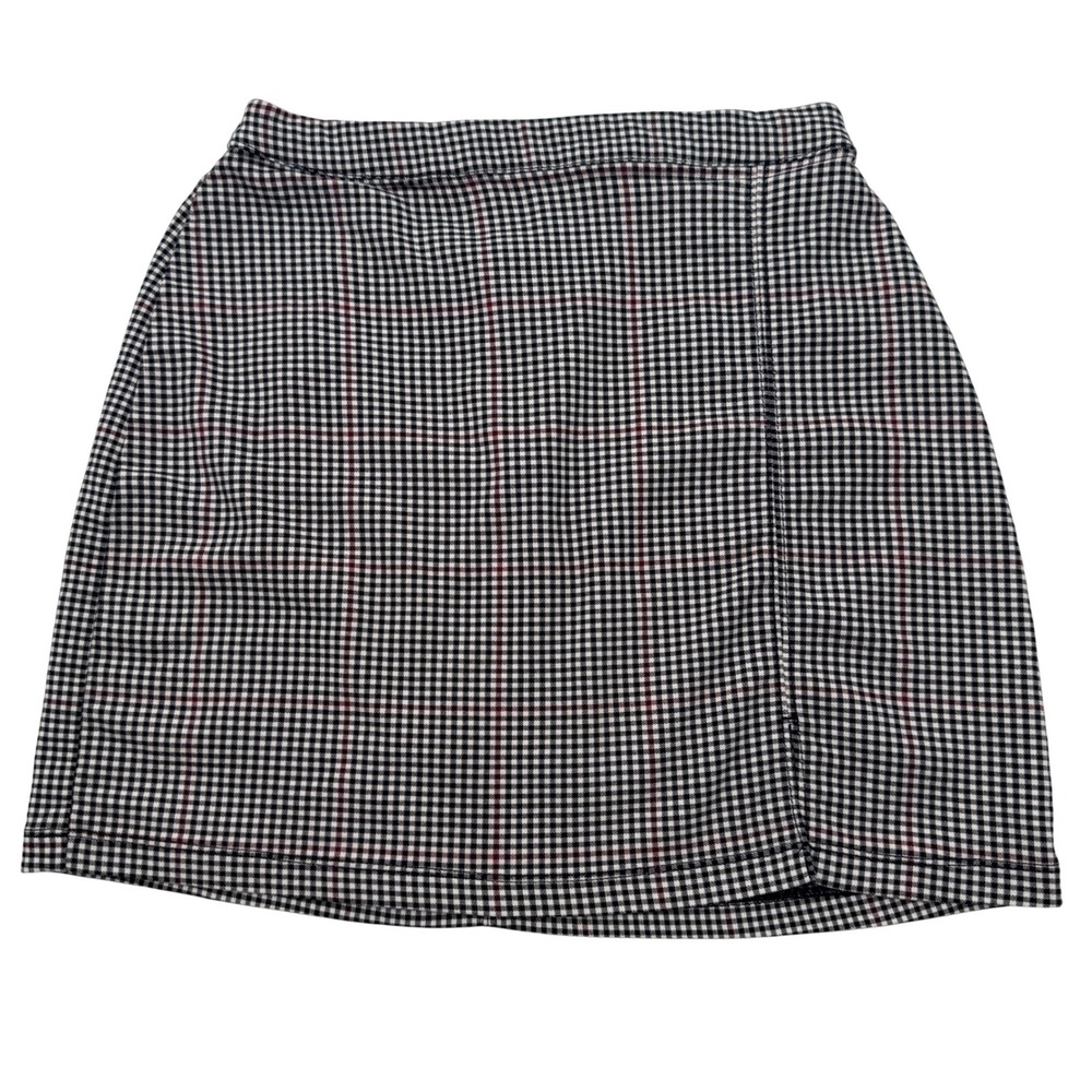 Hollister Plaid Mini Skirt Womens S Black White‎ Red Ultra High-Rise Checkered